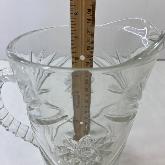 Anchor Hocking Early American Prescut Star of David Glass Pitcher Vintage - Picture 9 of 9